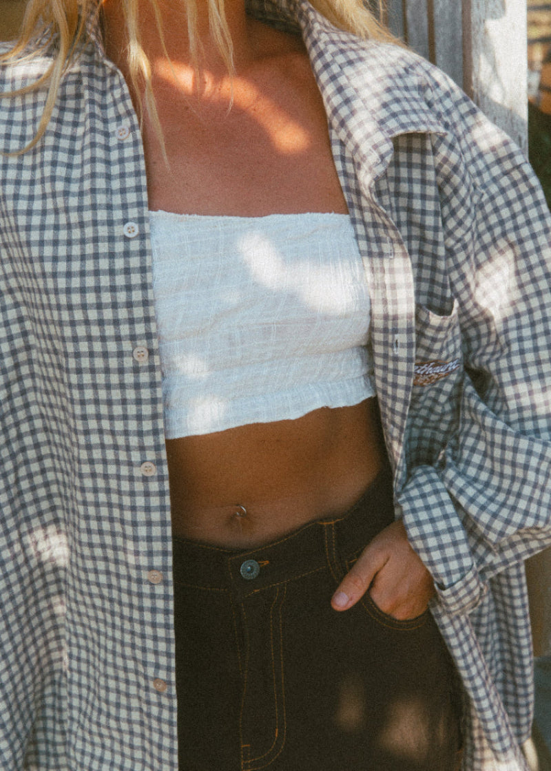 Vintage Checked Shirt | Dusty Blue