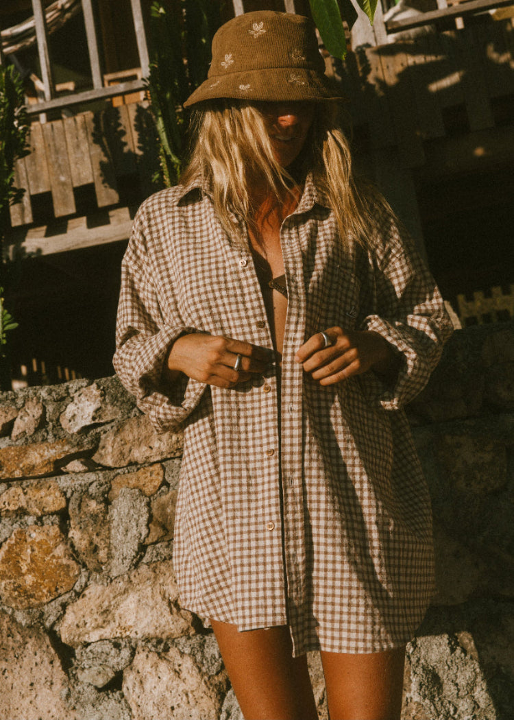 Vintage Checked Shirt | Sand Brown