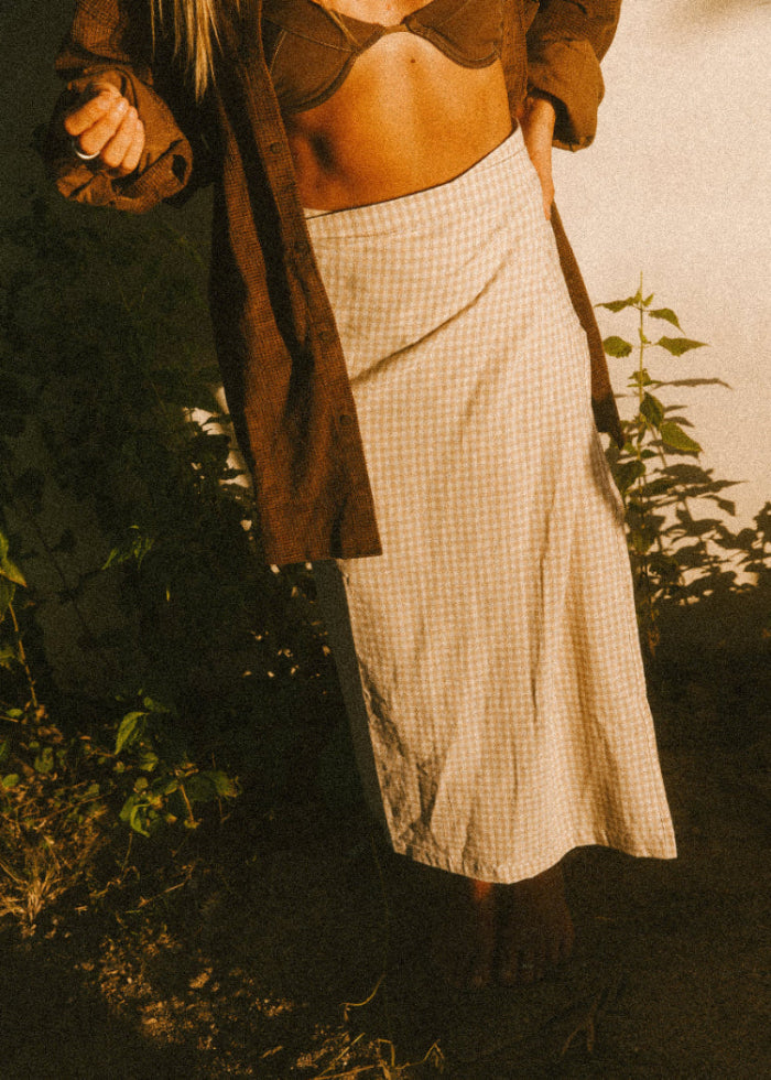 Dallas Wrap Skirt | Maxi Checked