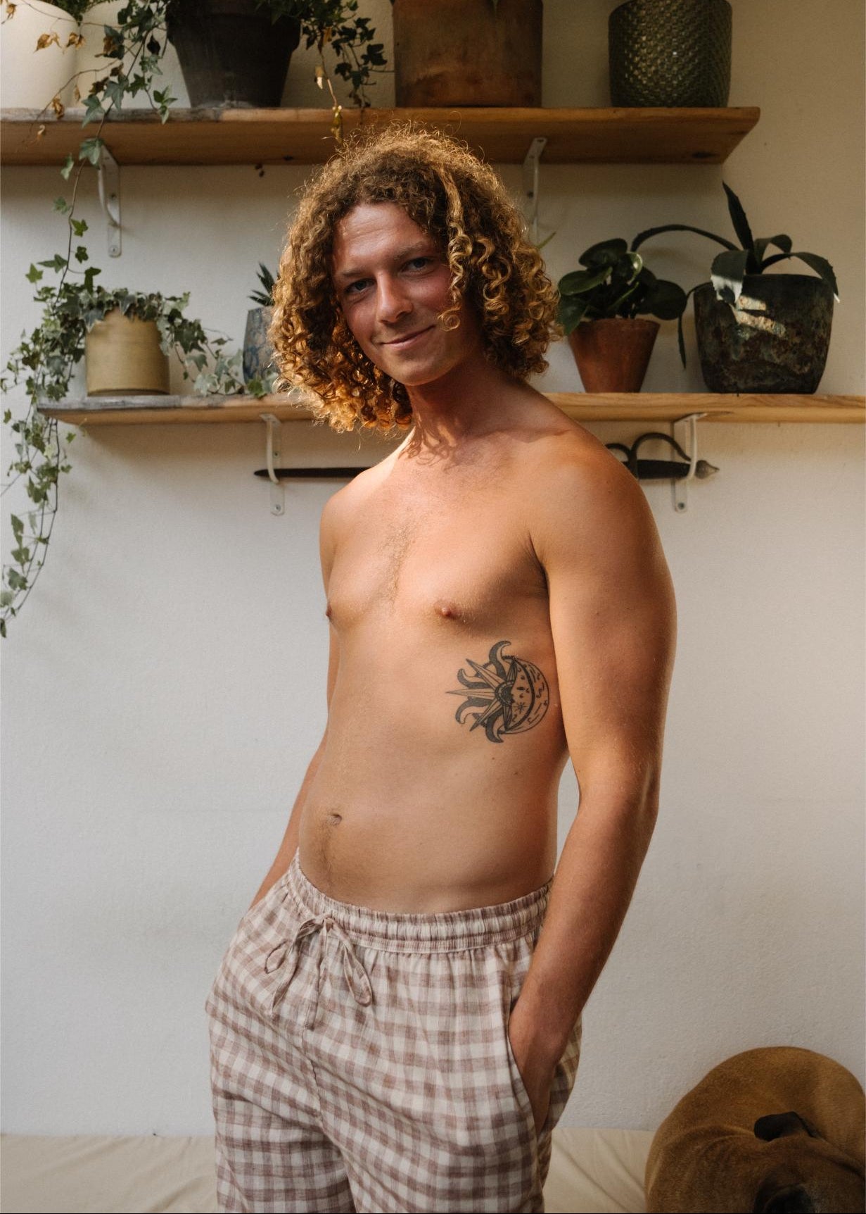 GINGHAM CHECKED PANTS | MALE image 3