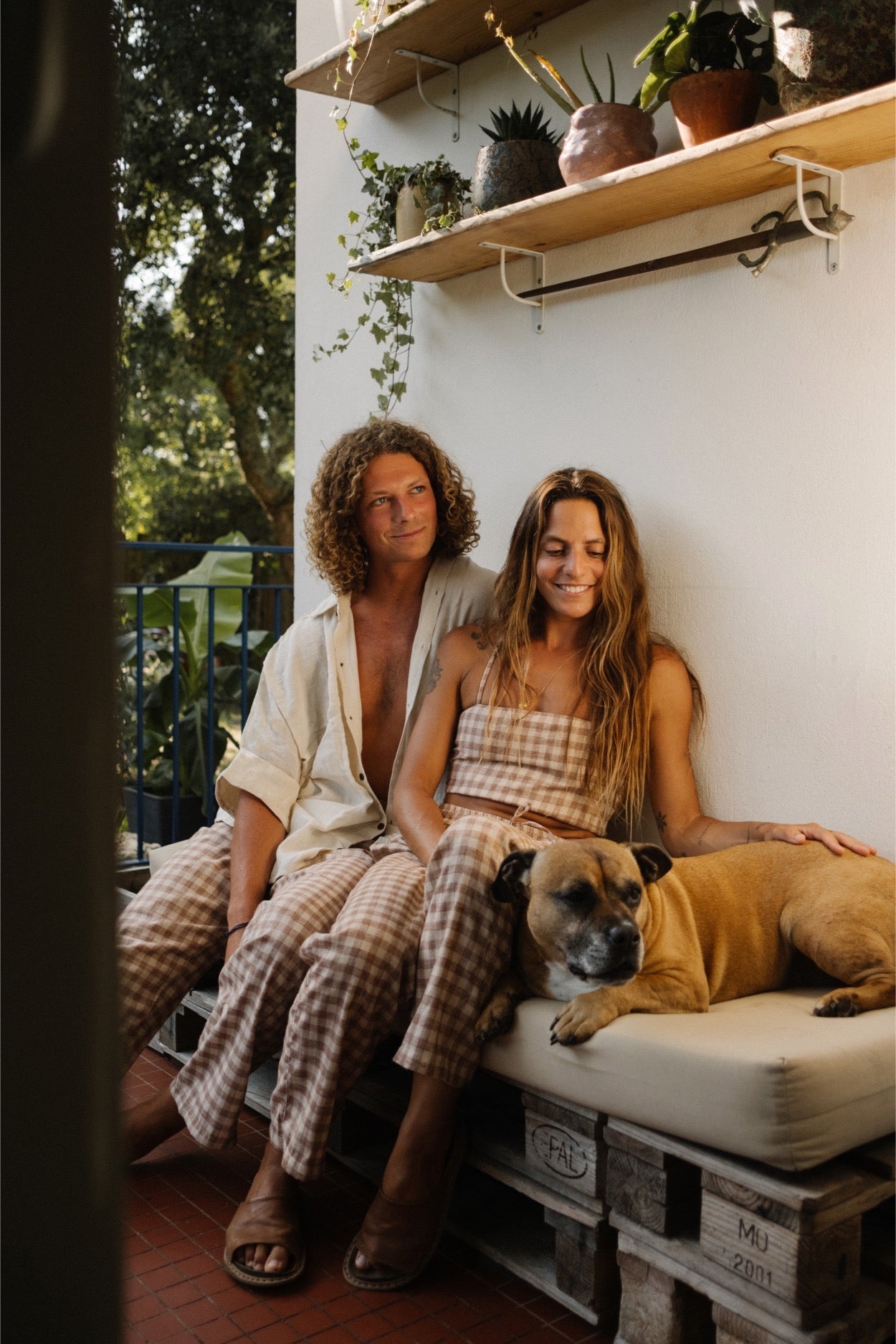 Linen Gingham Checked Pant