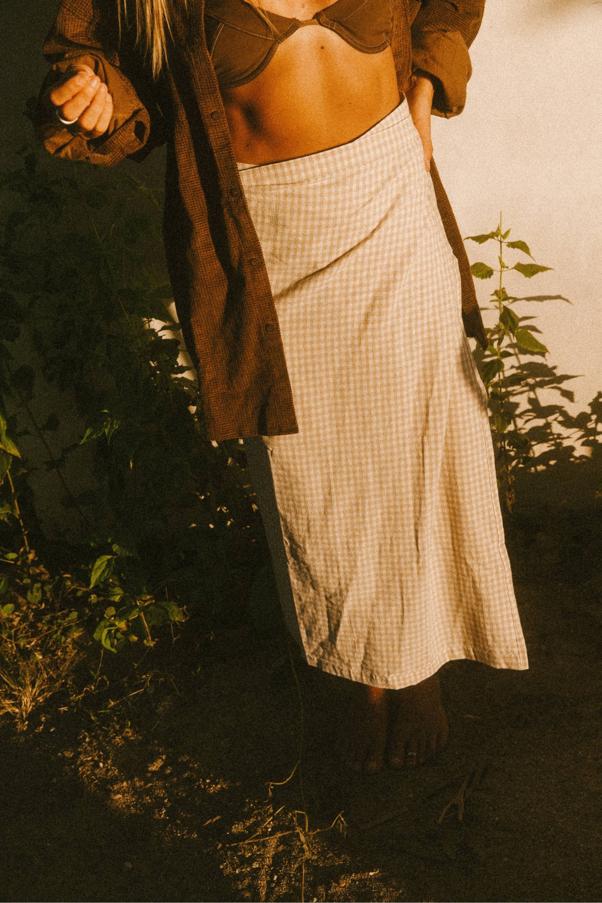 Dallas Wrap Skirt | Maxi Checked