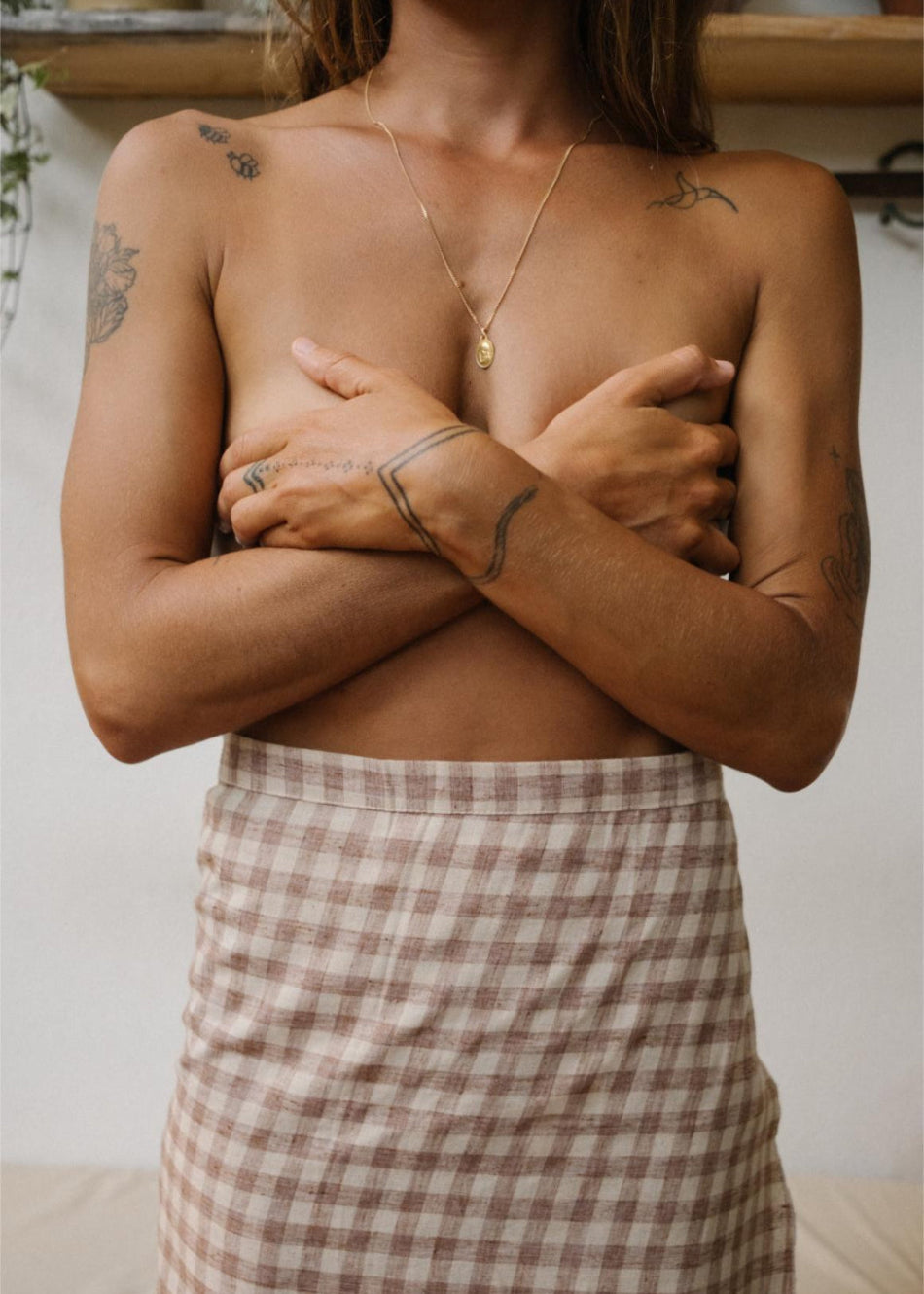GINGHAM CHECK WRAP SKIRT image 5