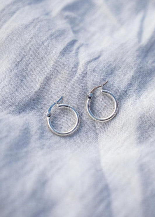 HAWAIIAN FLOWER HOOPS | STERLING SILVER image 6