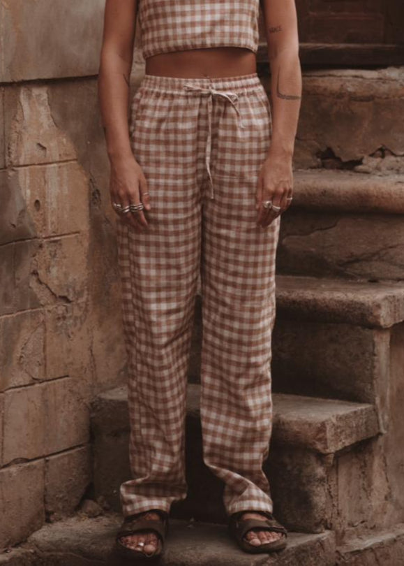 GINGHAM CHECKED PANTS | FEMALE image 0