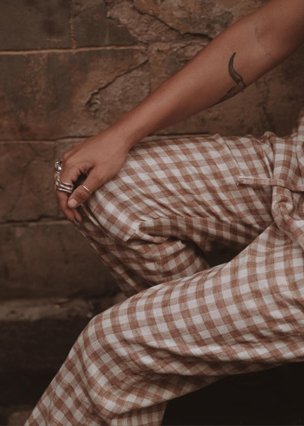 GINGHAM CHECKED PANTS | FEMALE image 7
